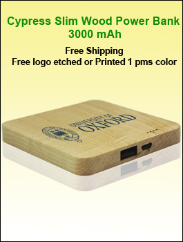 Cypress Bamboo Wood Power Bank 3000 mAh